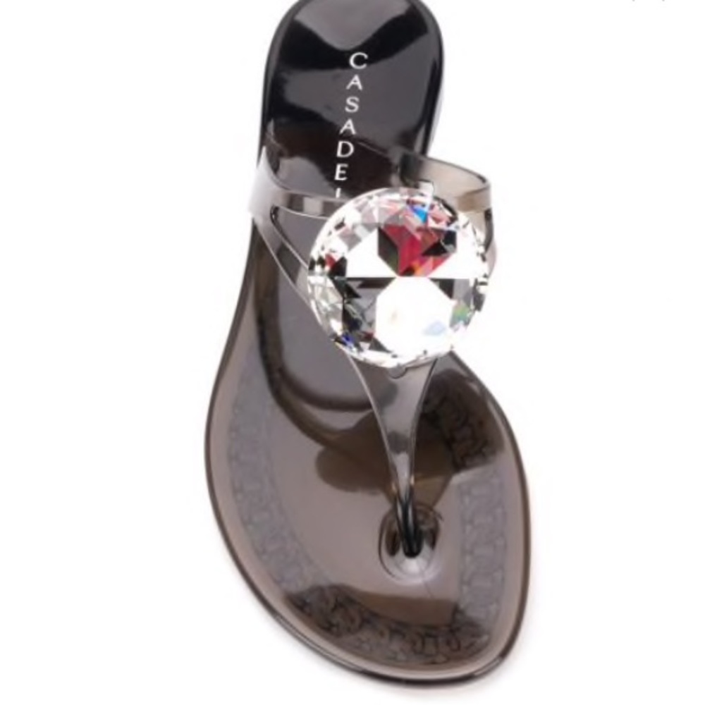 Casadei Crystal embellished slides 💯 authentic